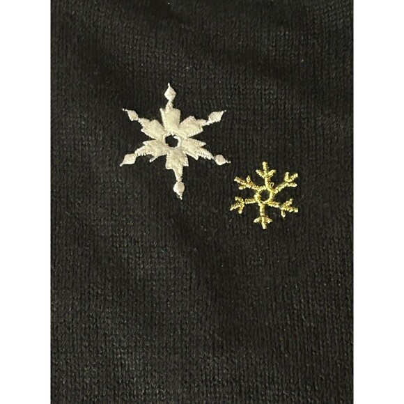 Design Originals Studio Joy Christmas Sweater Vest Holiday Black Snowflakes XL - Picture 6 of 12